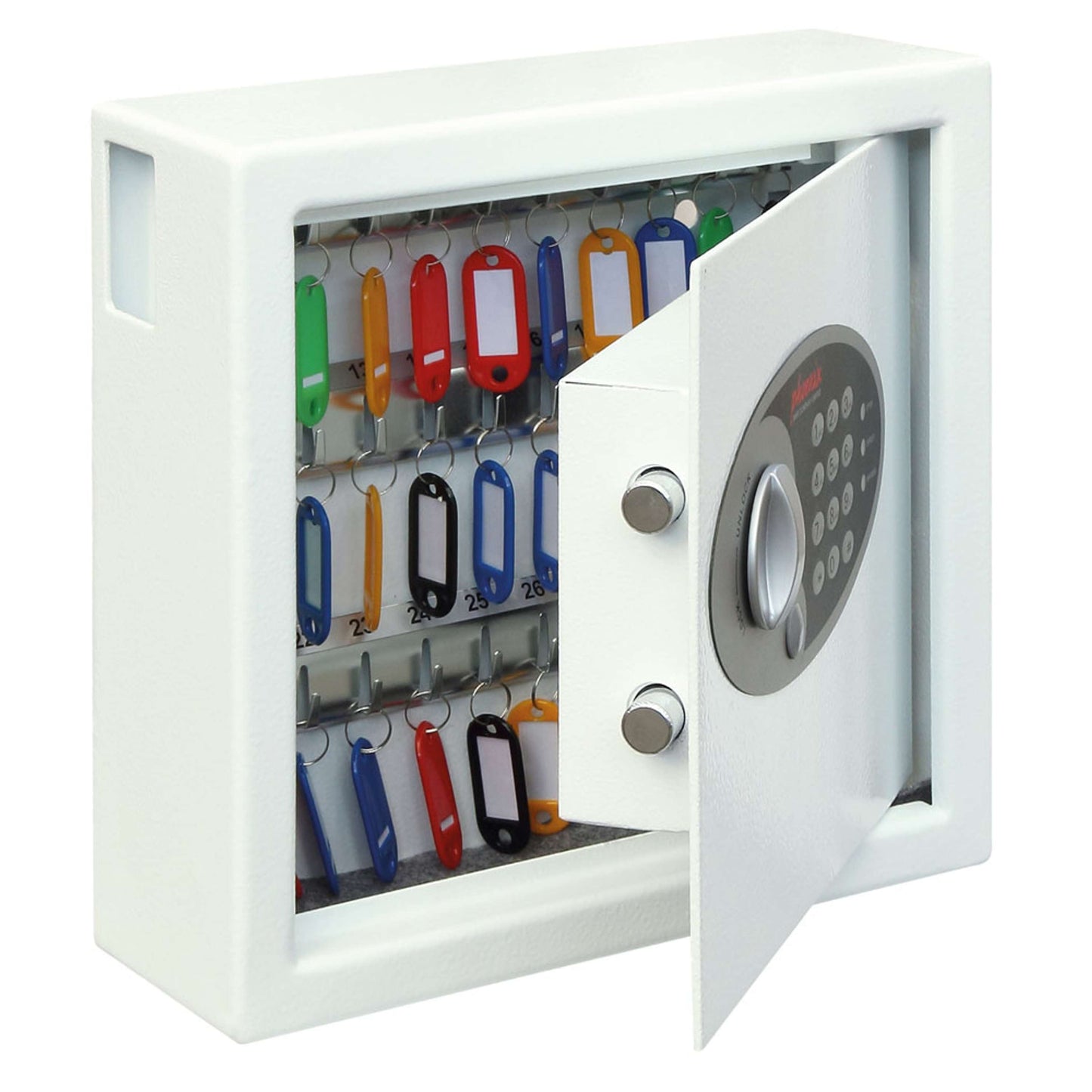 KS0030E Series Electronic Steel Key Safe with Electronic Lock | 30 Hooks | White