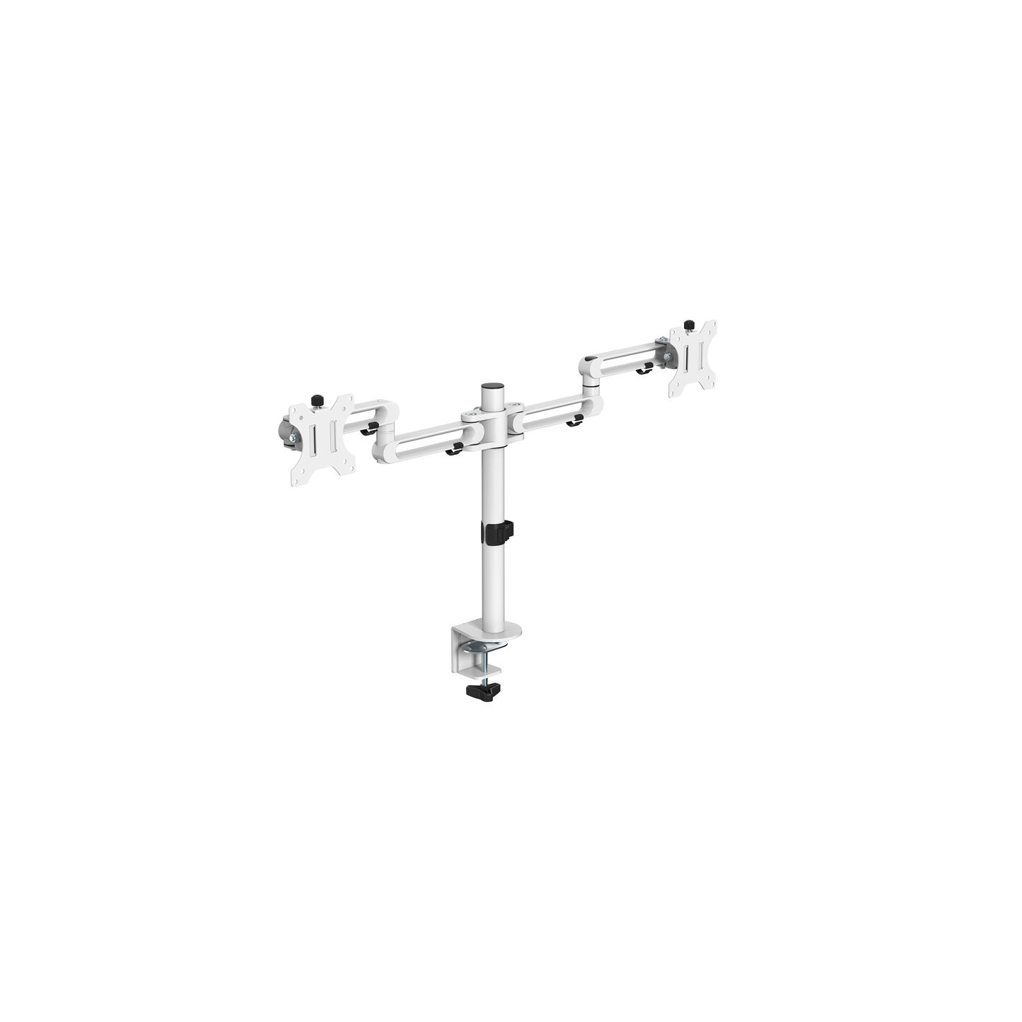 Twin Pole Mounted Monitor Arm | White