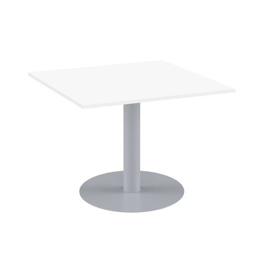 One Contract Square Meeting Table | 1000 x 1000 | White/Silver