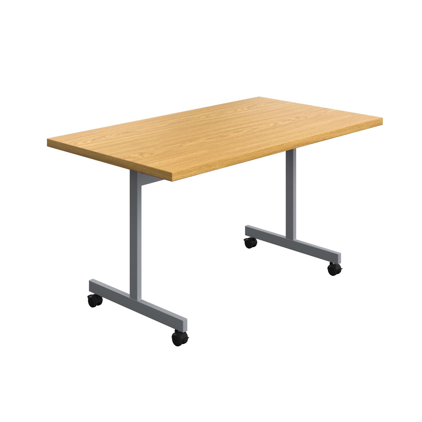 One Eighty Rectangular Tilting Table (FSC) | 1400 X 800 | Nova Oak/Silver