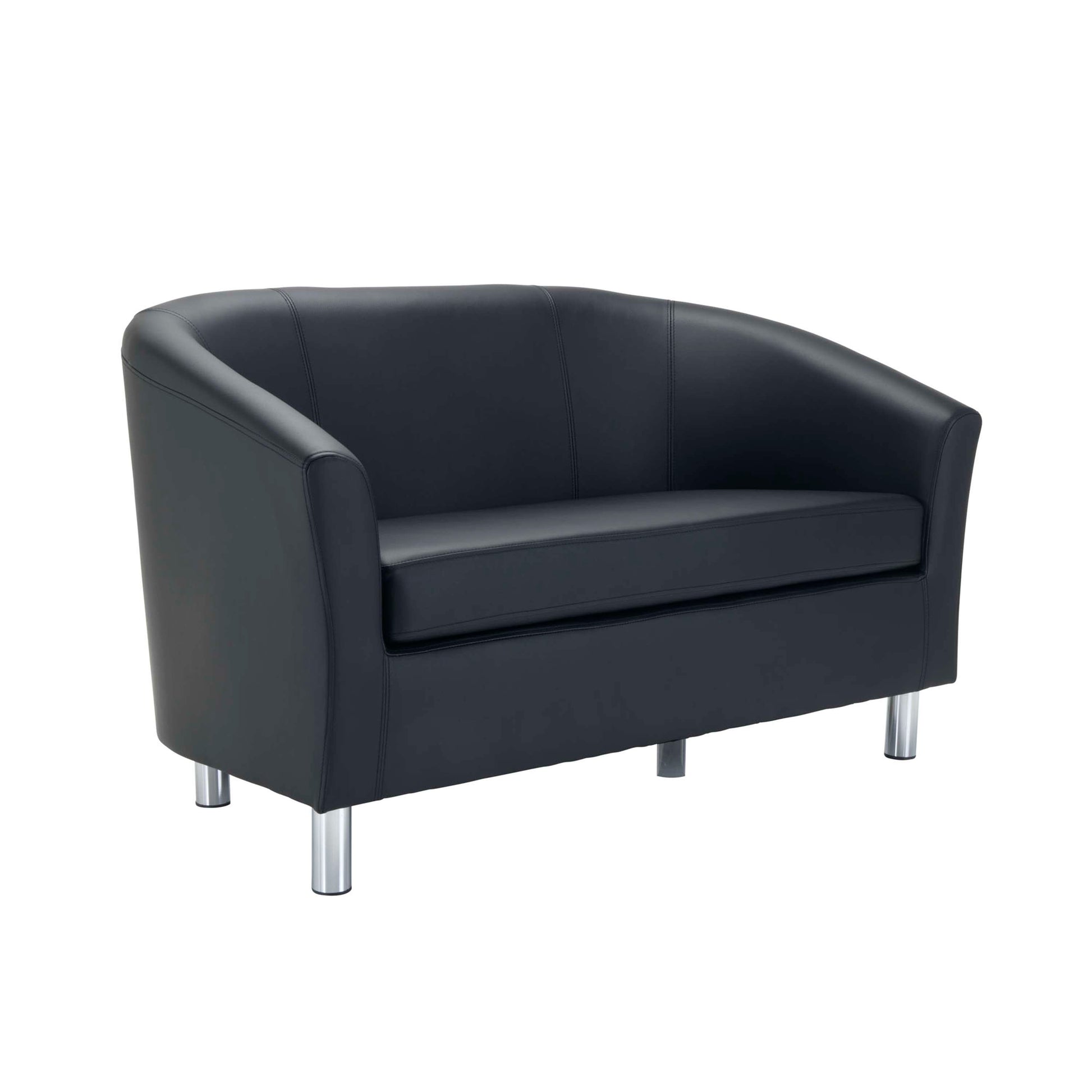 Tub Sofa with Metal Feet | Black PU