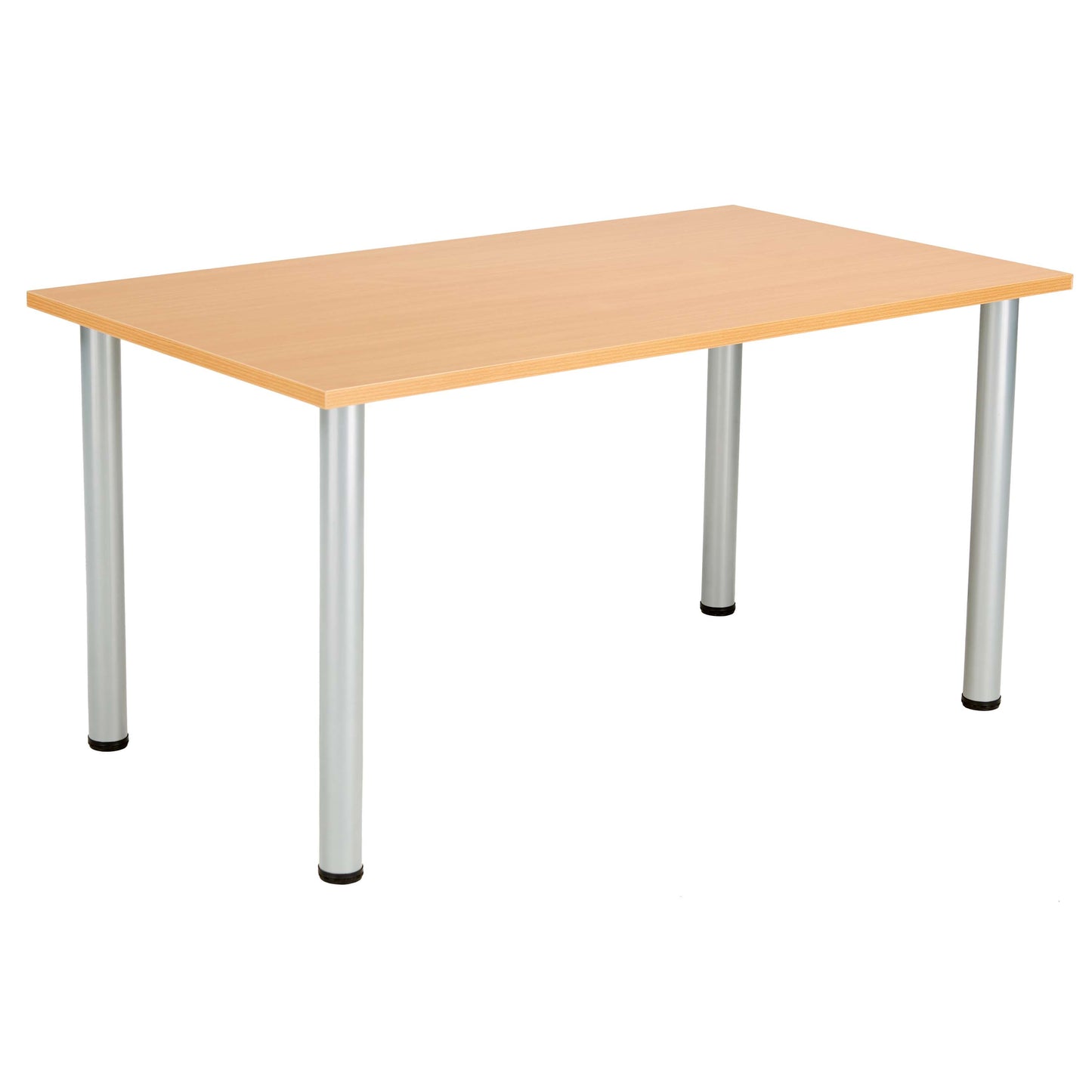 One Fraction Plus Rectangular Meeting Table (FSC) | 1400X800 | Beech/Silver