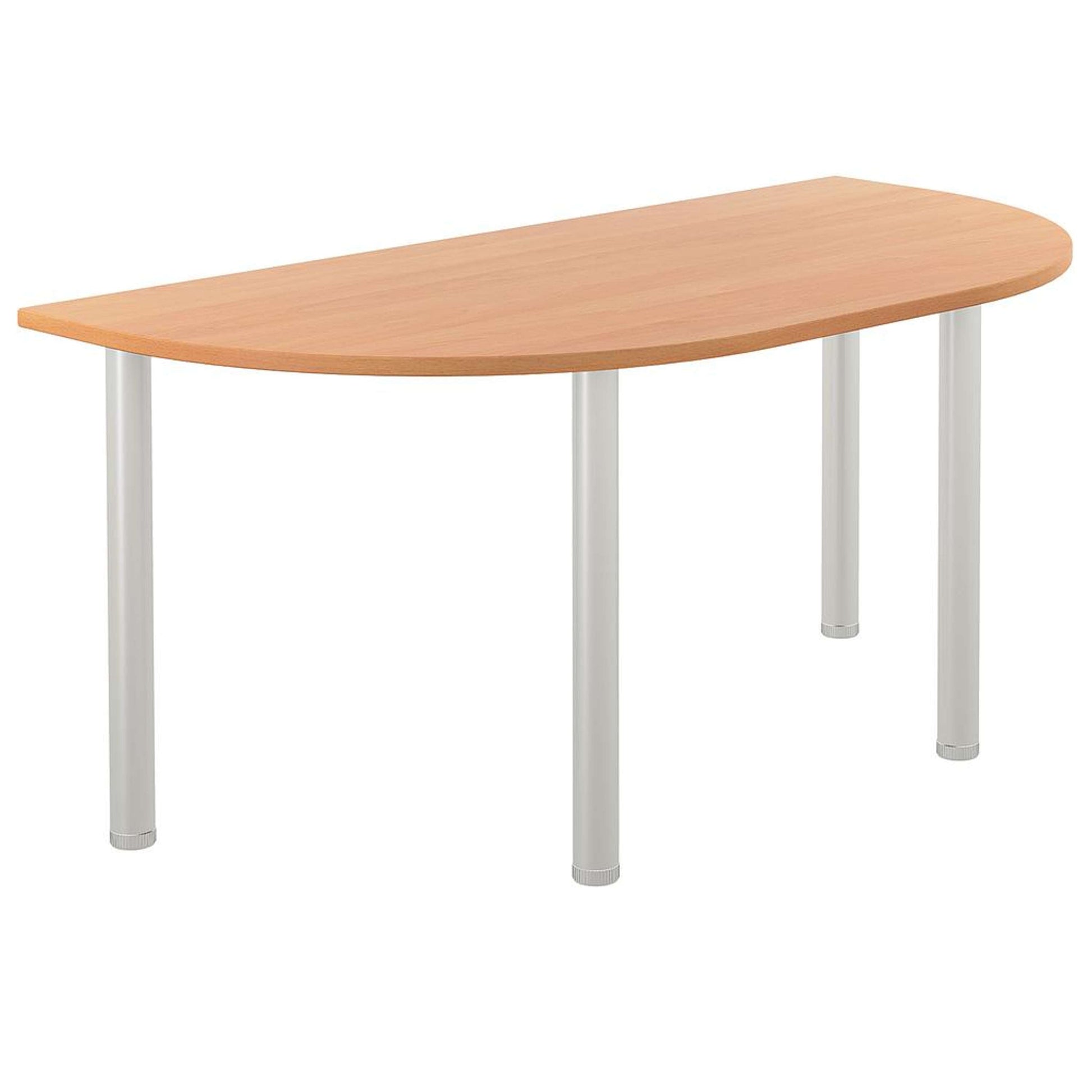 One Fraction Plus Rectangular Meeting Table with D-End (FSC) | 1600X800 | Beech/Silver