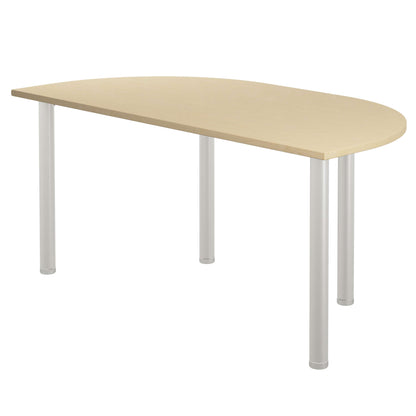 One Fraction Plus Rectangular Meeting Table with D-End (FSC) | 1600X800 | Maple/Silver