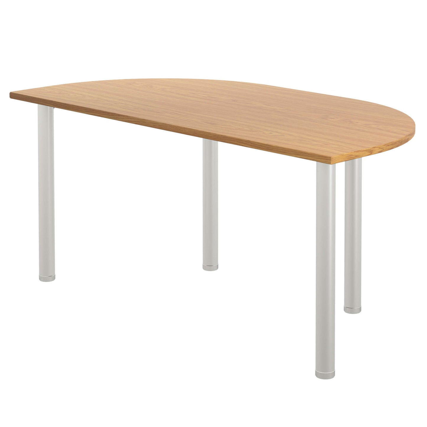 One Fraction Plus Rectangular Meeting Table with D-End (FSC) | 1600X800 | Nova Oak/Silver