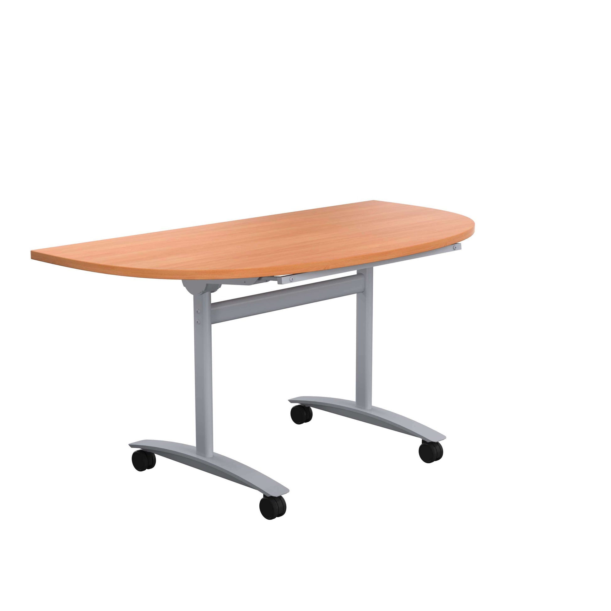 One D-End Tilting Table (FSC) | 1400 X 700 | Beech/Silver