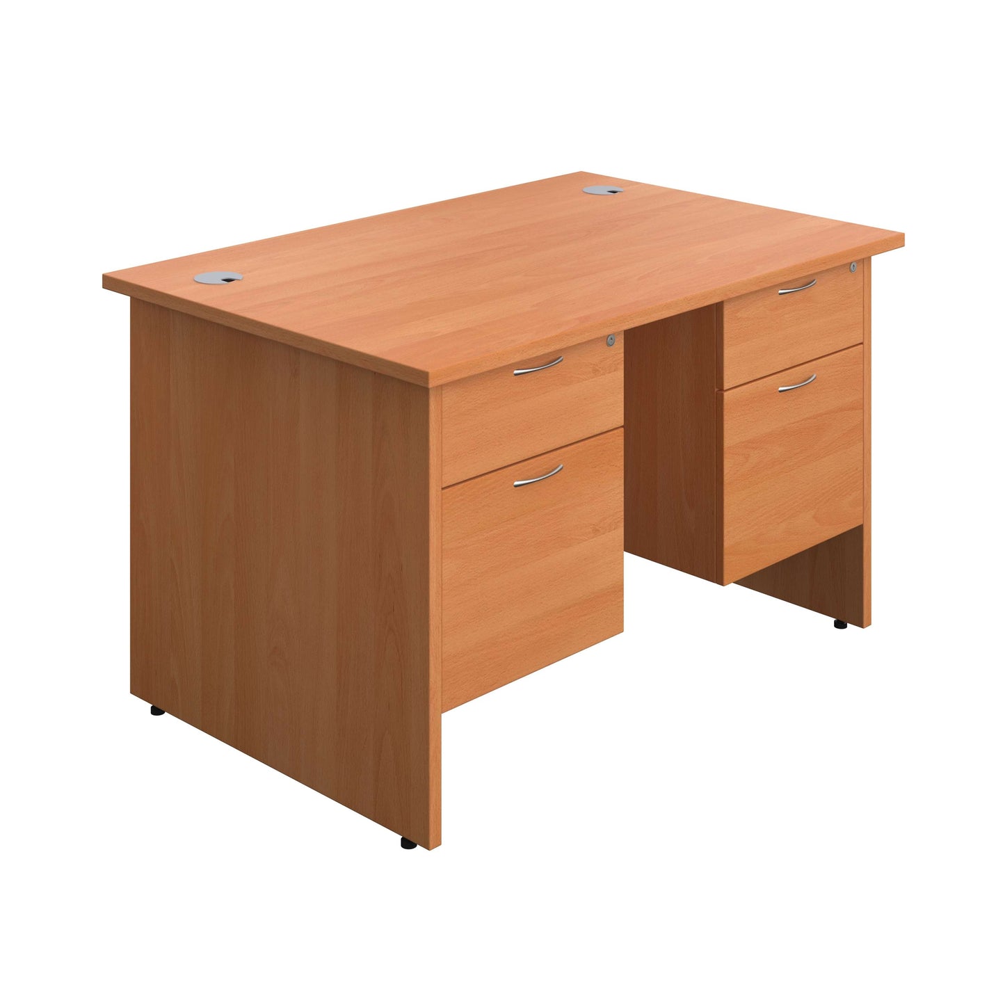 Panel Rectangular Desk + 2 X 2 Drawer Fixed Pedestal Bundle (FSC) | 1200X800 | Beech/Beech