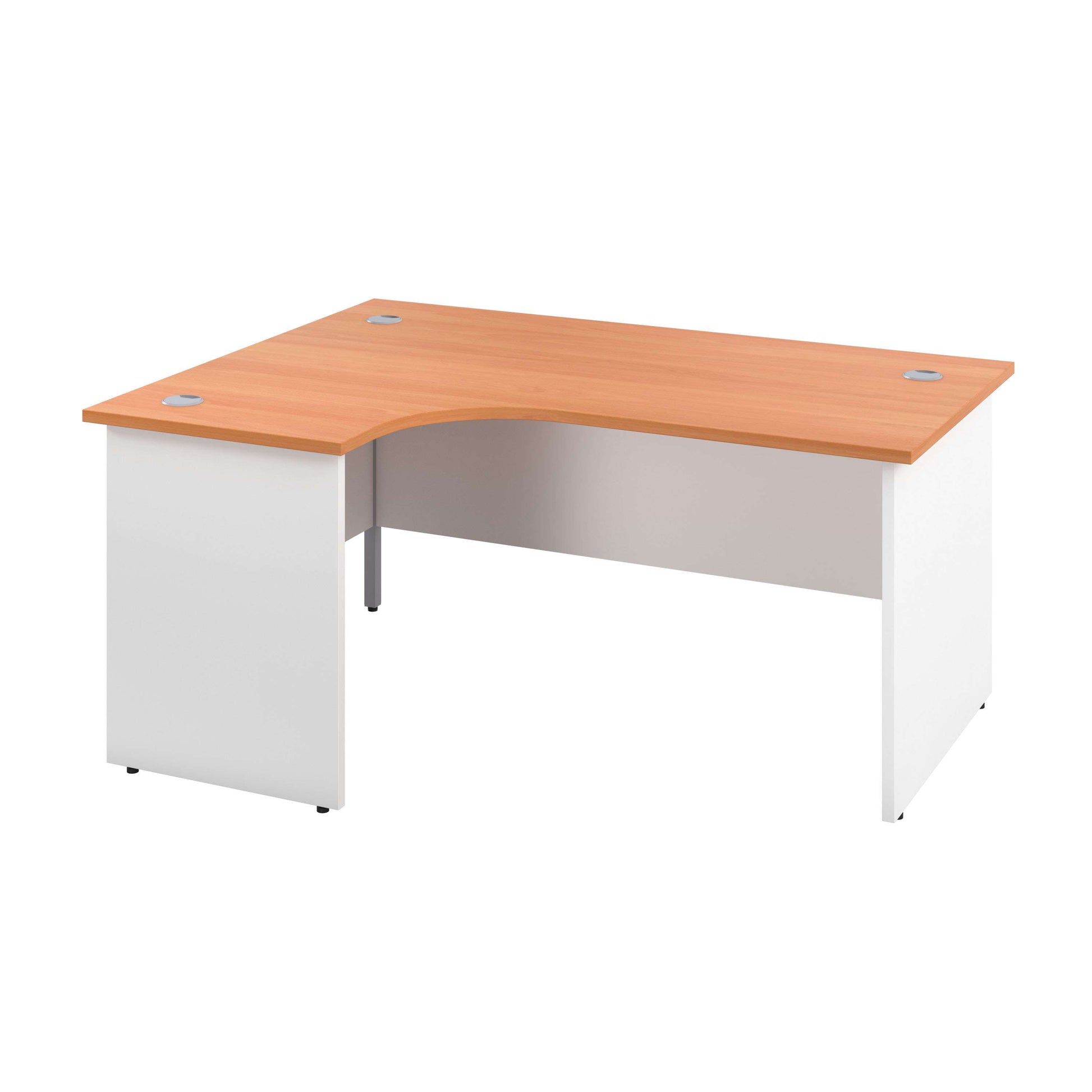 Panel Left Hand Radial Desk | 1600X1200 | Beech/White