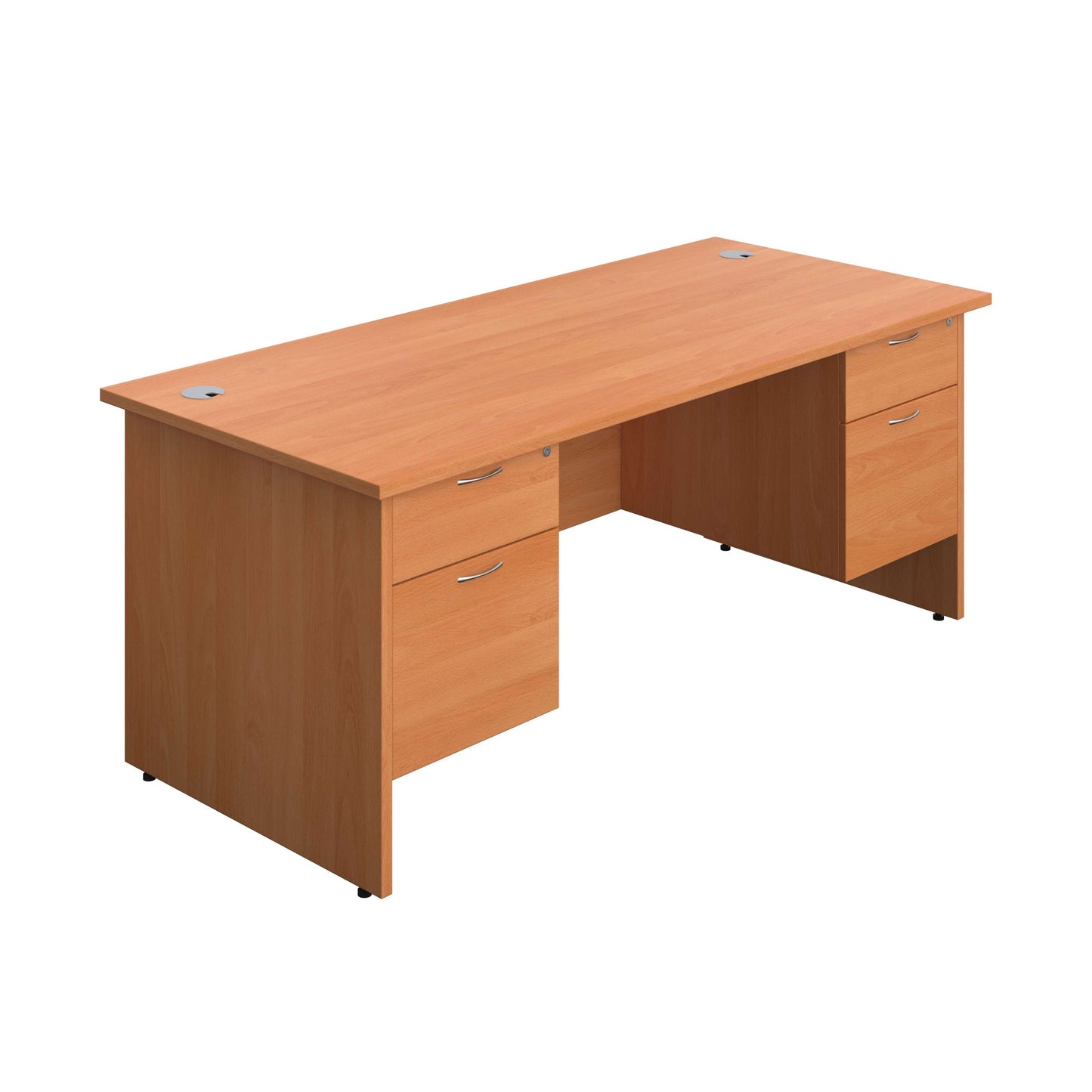 Panel Rectangular Desk + 2 X 2 Drawer Fixed Pedestal Bundle (FSC) | 1800X800 | Beech/Beech