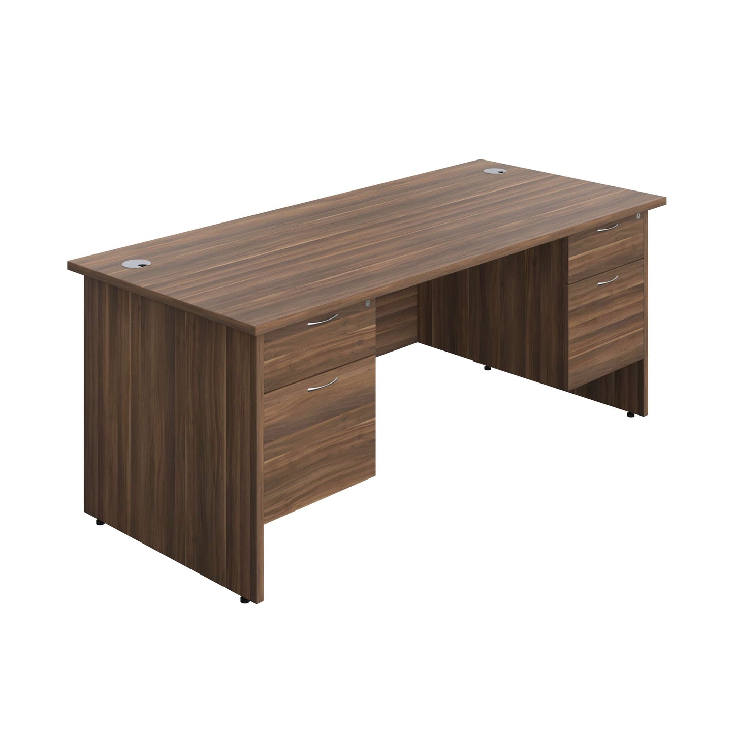 Panel Rectangular Desk + 2 X 2 Drawer Fixed Pedestal Bundle (FSC) | 1800X800 | Dark Walnut/Dark Walnut