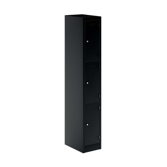 Primary 3 Door Single Locker Column | Black