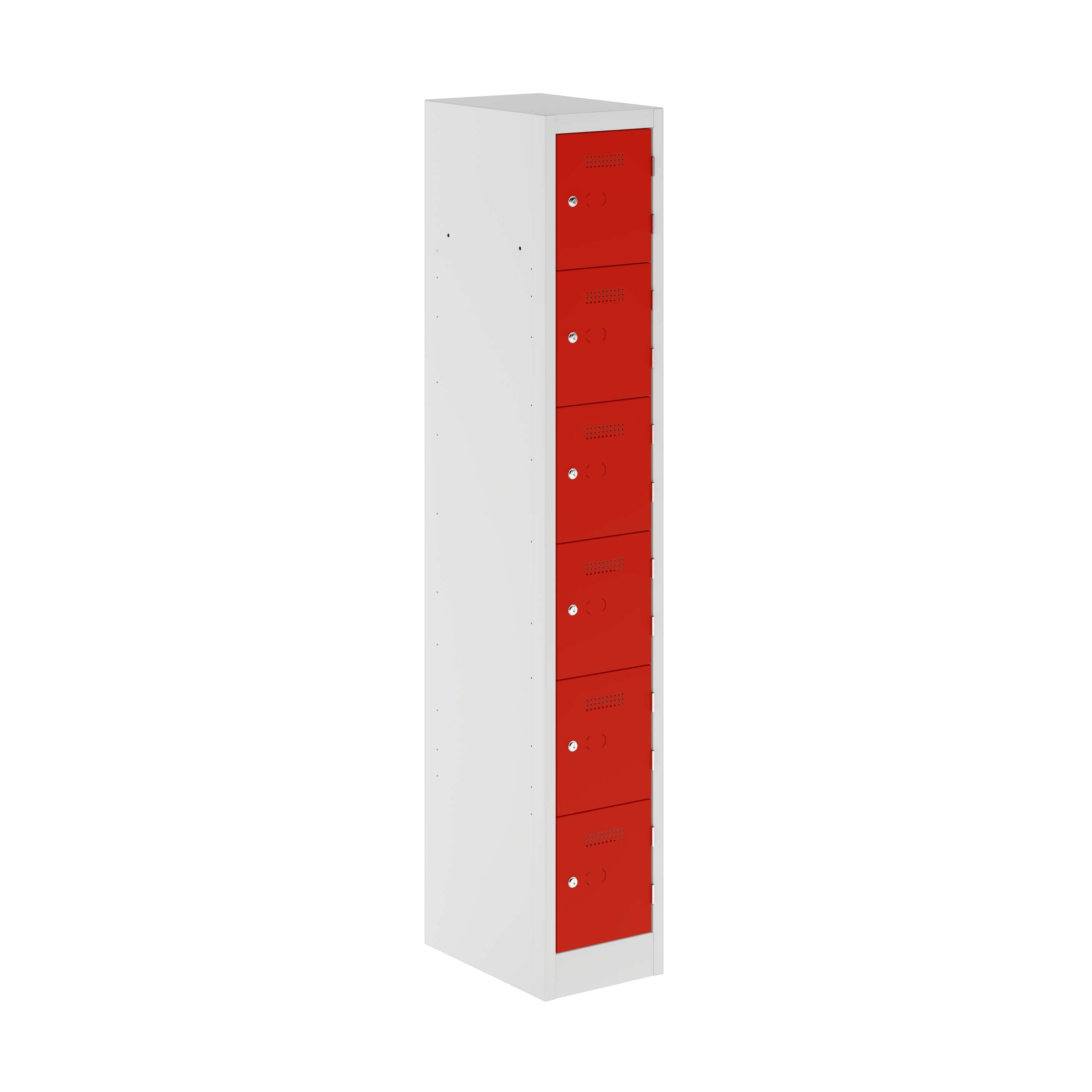 Primary 6 Door Single Locker Column | Cardinal Red