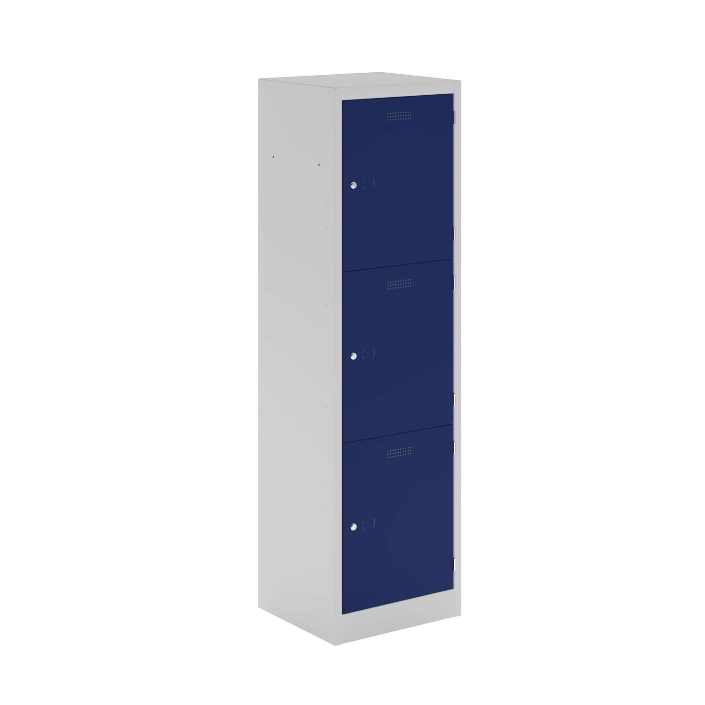 Lower Height Locker | 1330 X 500 X 450 | 3 Door | Light Grey/Oxford Blue