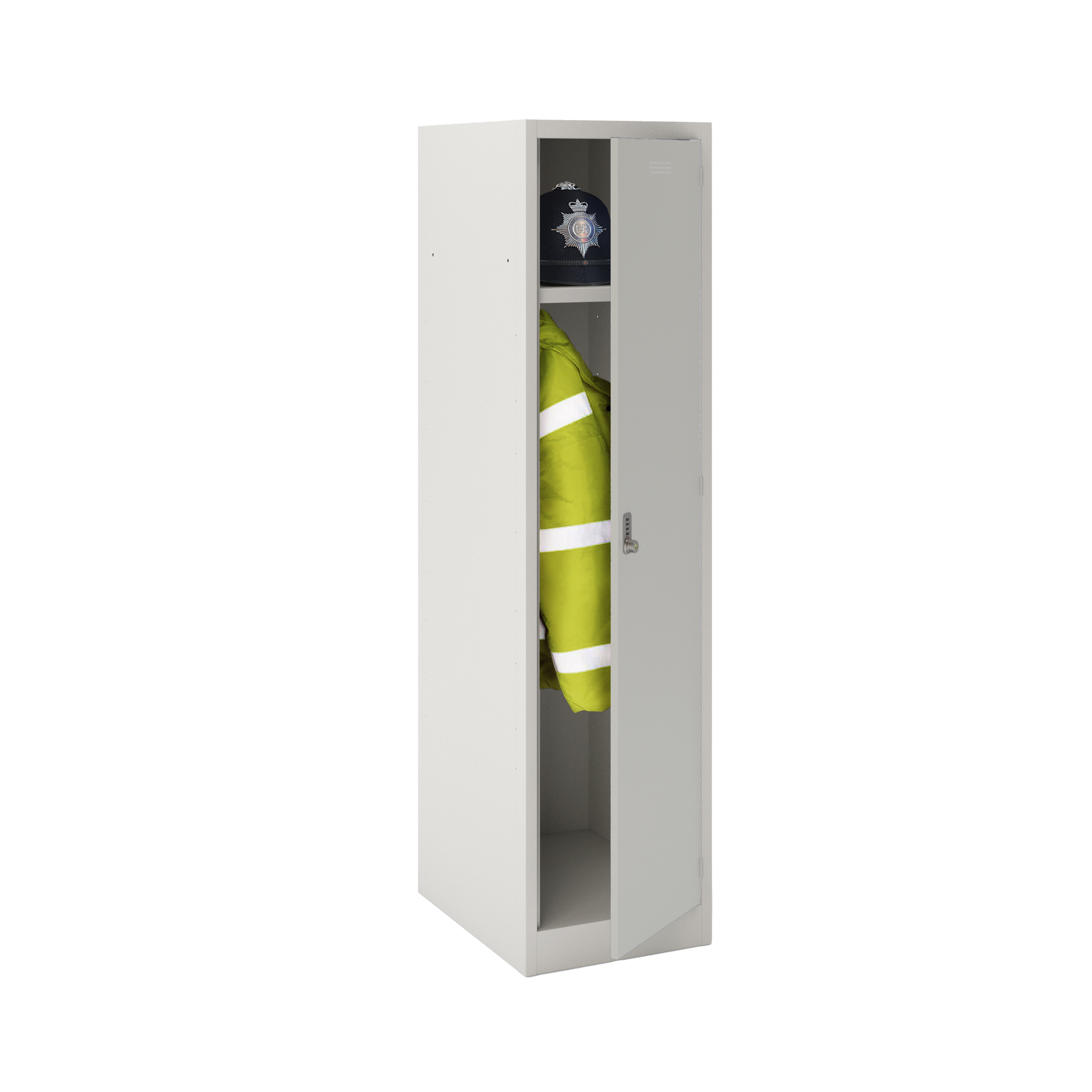 Police Locker (Includes 1 X Shelf And 1 X Coat Rail)| Light Grey