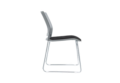 Columbia Meeting Chair/ Visitor Chair with Chrome Frame Black, Grey or White Shells - With Seat Pad