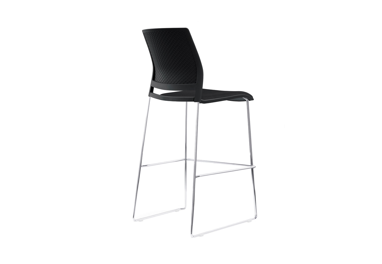 VERSE Stool with Chrome Frame - Black, Grey or White Shells - with Seat Pad