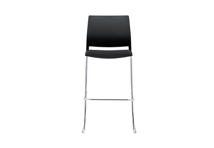 VERSE Stool with Chrome Frame - Black, Grey or White Shells - with Seat Pad