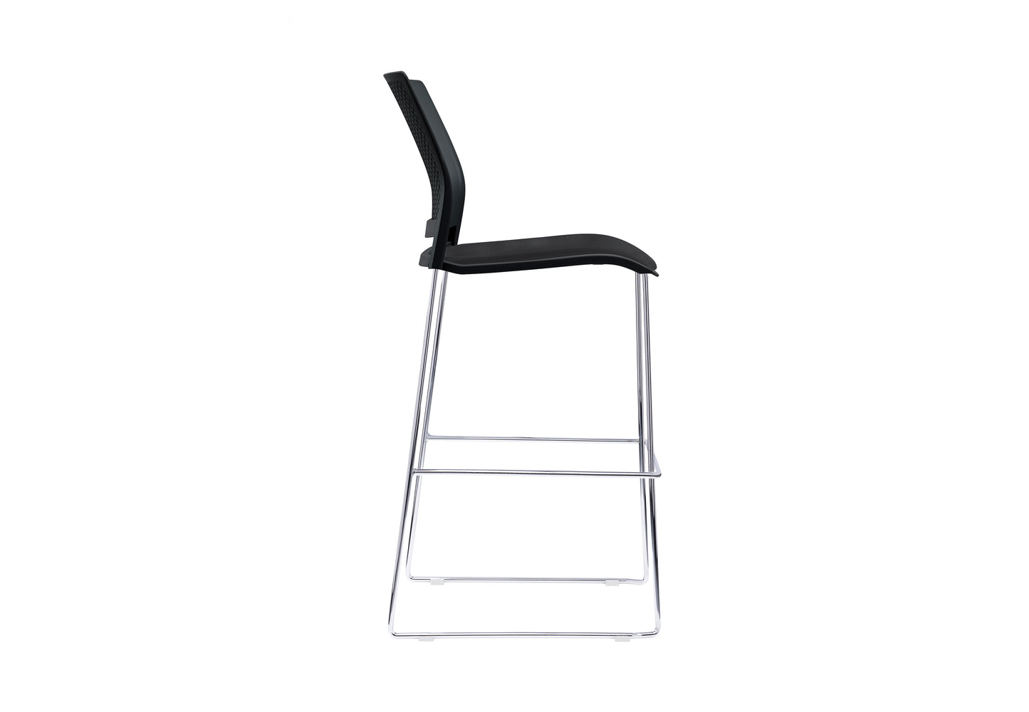 VERSE Stool with Chrome Frame - Black, Grey or White Shells - with Seat Pad