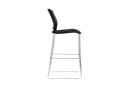 VERSE Stool with Chrome Frame - Black, Grey or White Shells - with Seat Pad
