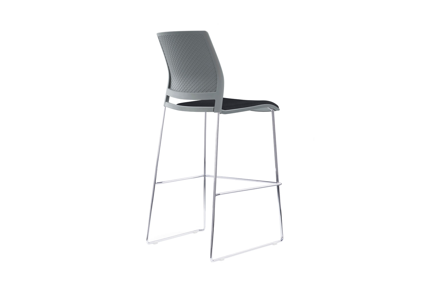 VERSE Stool with Chrome Frame - Black, Grey or White Shells - with Seat Pad