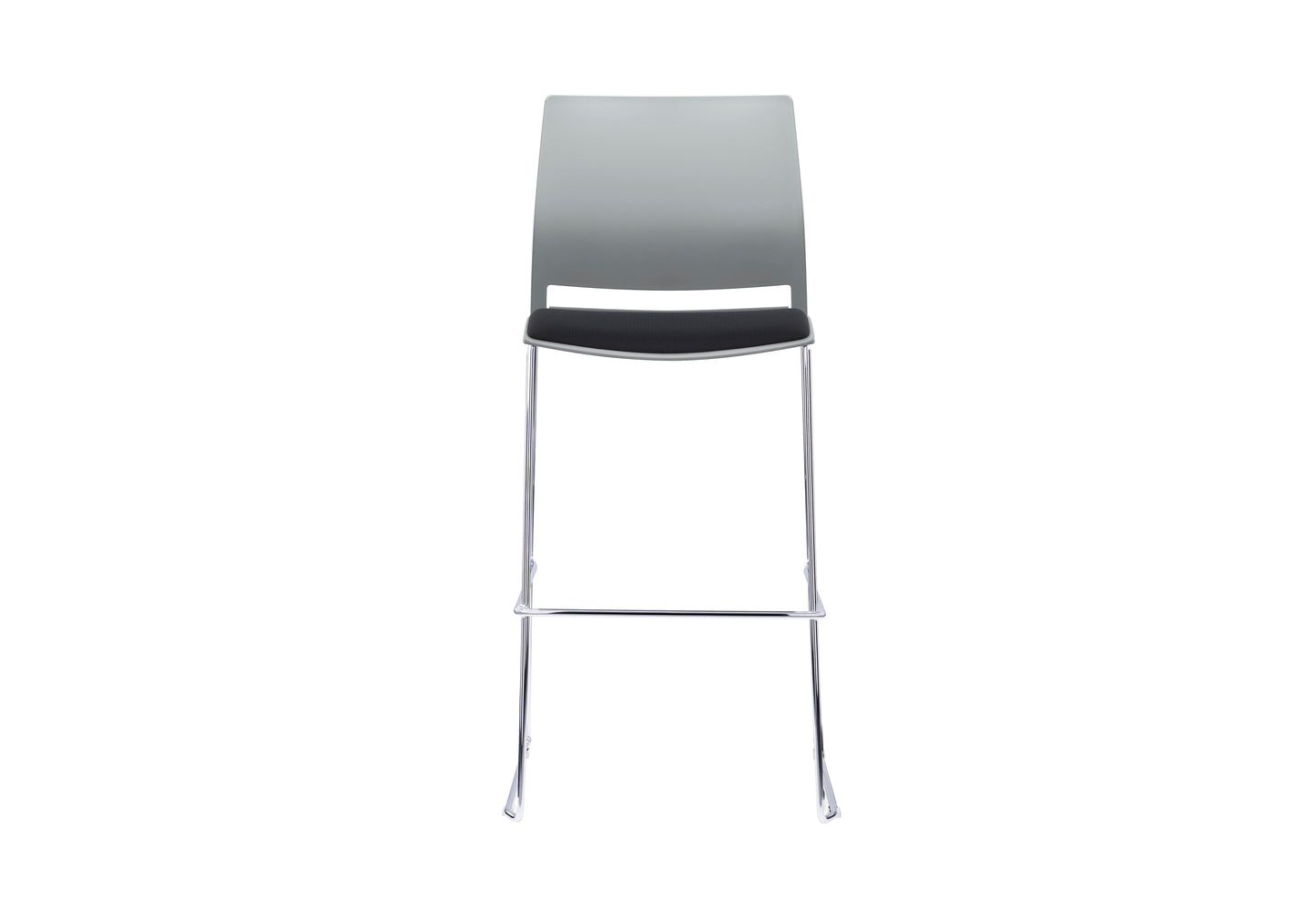 VERSE Stool with Chrome Frame - Black, Grey or White Shells - with Seat Pad