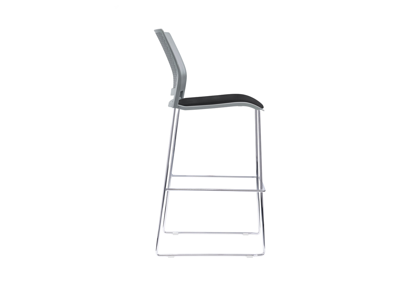 VERSE Stool with Chrome Frame - Black, Grey or White Shells - with Seat Pad