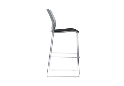 VERSE Stool with Chrome Frame - Black, Grey or White Shells - with Seat Pad