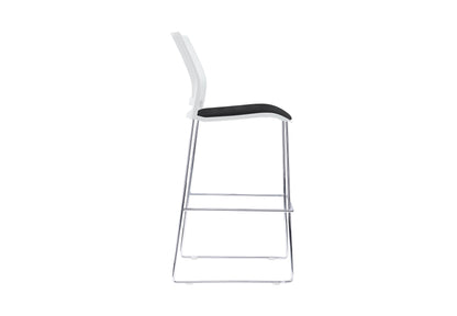 VERSE Stool with Chrome Frame - Black, Grey or White Shells - with Seat Pad