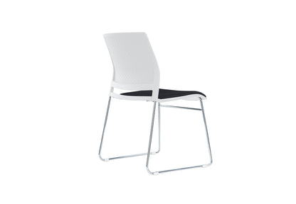 Columbia Meeting Chair/ Visitor Chair with Chrome Frame Black, Grey or White Shells - With Seat Pad