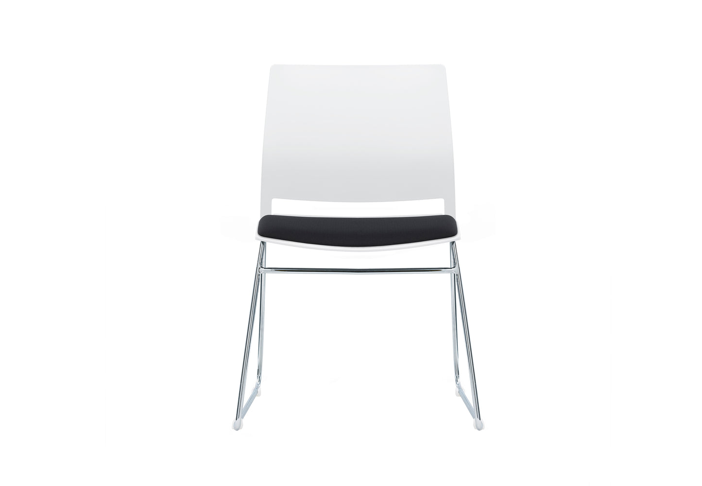 Columbia Meeting Chair/ Visitor Chair with Chrome Frame Black, Grey or White Shells - With Seat Pad