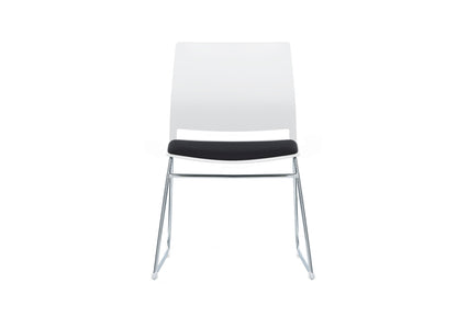 Columbia Meeting Chair/ Visitor Chair with Chrome Frame Black, Grey or White Shells - With Seat Pad
