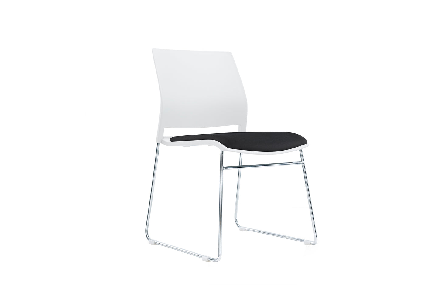 Columbia Meeting Chair/ Visitor Chair with Chrome Frame Black, Grey or White Shells - With Seat Pad