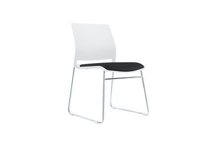 Columbia Meeting Chair/ Visitor Chair with Chrome Frame Black, Grey or White Shells - With Seat Pad