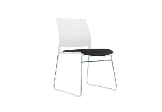 VERSE Meeting Chair/ Visitor Chair with Chrome Frame Black, Grey or White Shells - With Seat Pad