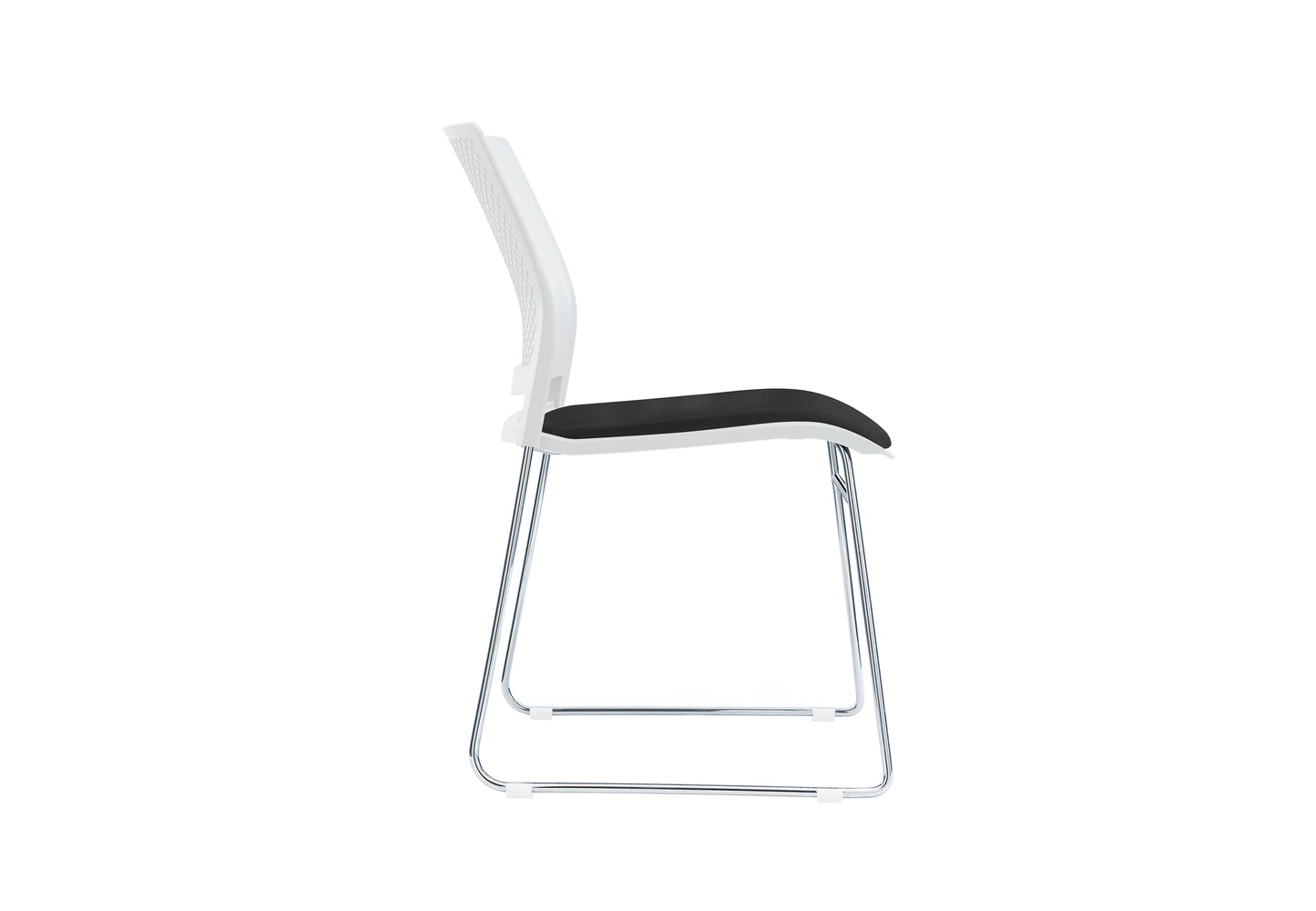 Columbia Meeting Chair/ Visitor Chair with Chrome Frame Black, Grey or White Shells - With Seat Pad