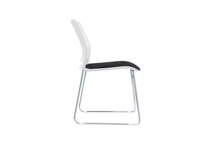 Columbia Meeting Chair/ Visitor Chair with Chrome Frame Black, Grey or White Shells - With Seat Pad