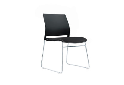 Columbia Meeting Chair/ Visitor Chair with Chrome Frame Black, Grey or White Shells - With Seat Pad
