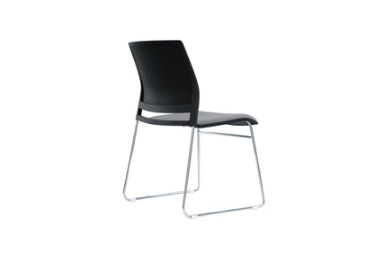 Columbia Meeting Chair/ Visitor Chair with Chrome Frame Black, Grey or White Shells - With Seat Pad