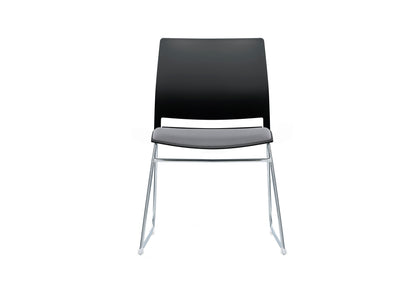 Columbia Meeting Chair/ Visitor Chair with Chrome Frame Black, Grey or White Shells - With Seat Pad