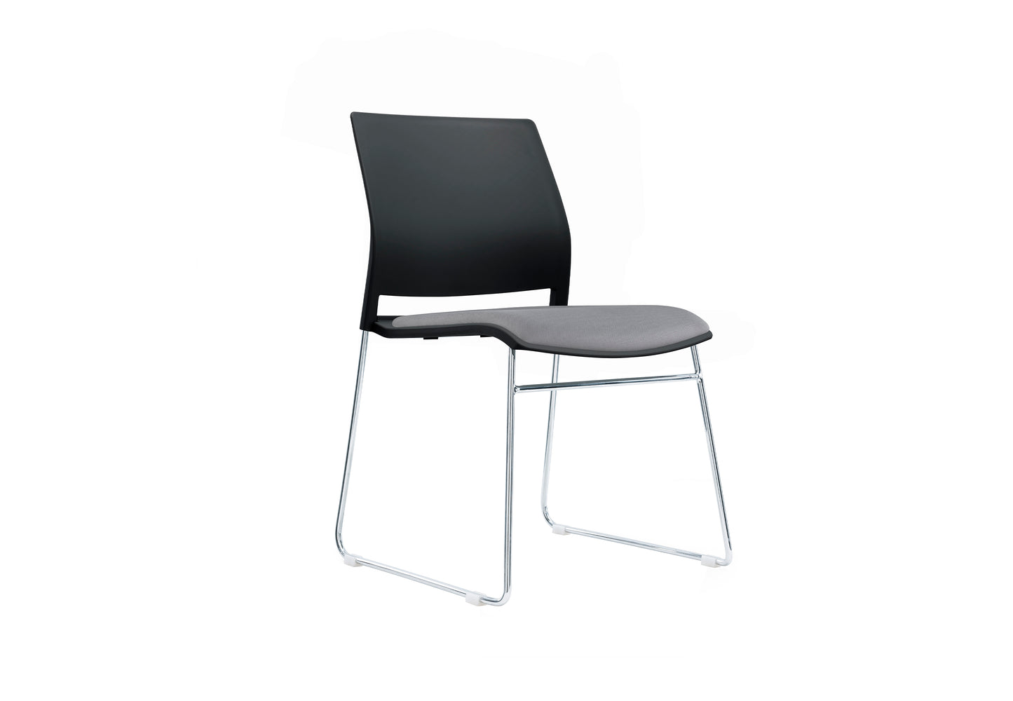 Columbia Meeting Chair/ Visitor Chair with Chrome Frame Black, Grey or White Shells - With Seat Pad