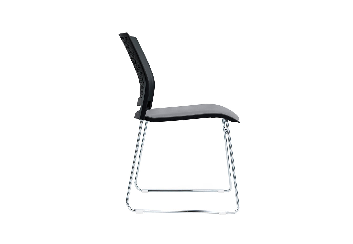 Columbia Meeting Chair/ Visitor Chair with Chrome Frame Black, Grey or White Shells - With Seat Pad