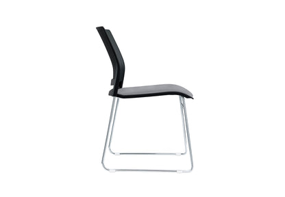 Columbia Meeting Chair/ Visitor Chair with Chrome Frame Black, Grey or White Shells - With Seat Pad