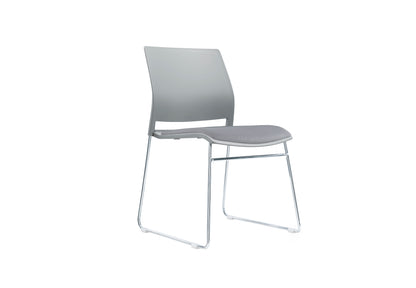 Columbia Meeting Chair/ Visitor Chair with Chrome Frame Black, Grey or White Shells - With Seat Pad