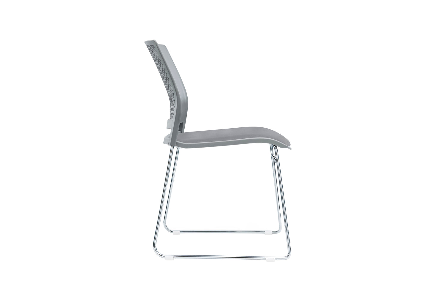 Columbia Meeting Chair/ Visitor Chair with Chrome Frame Black, Grey or White Shells - With Seat Pad