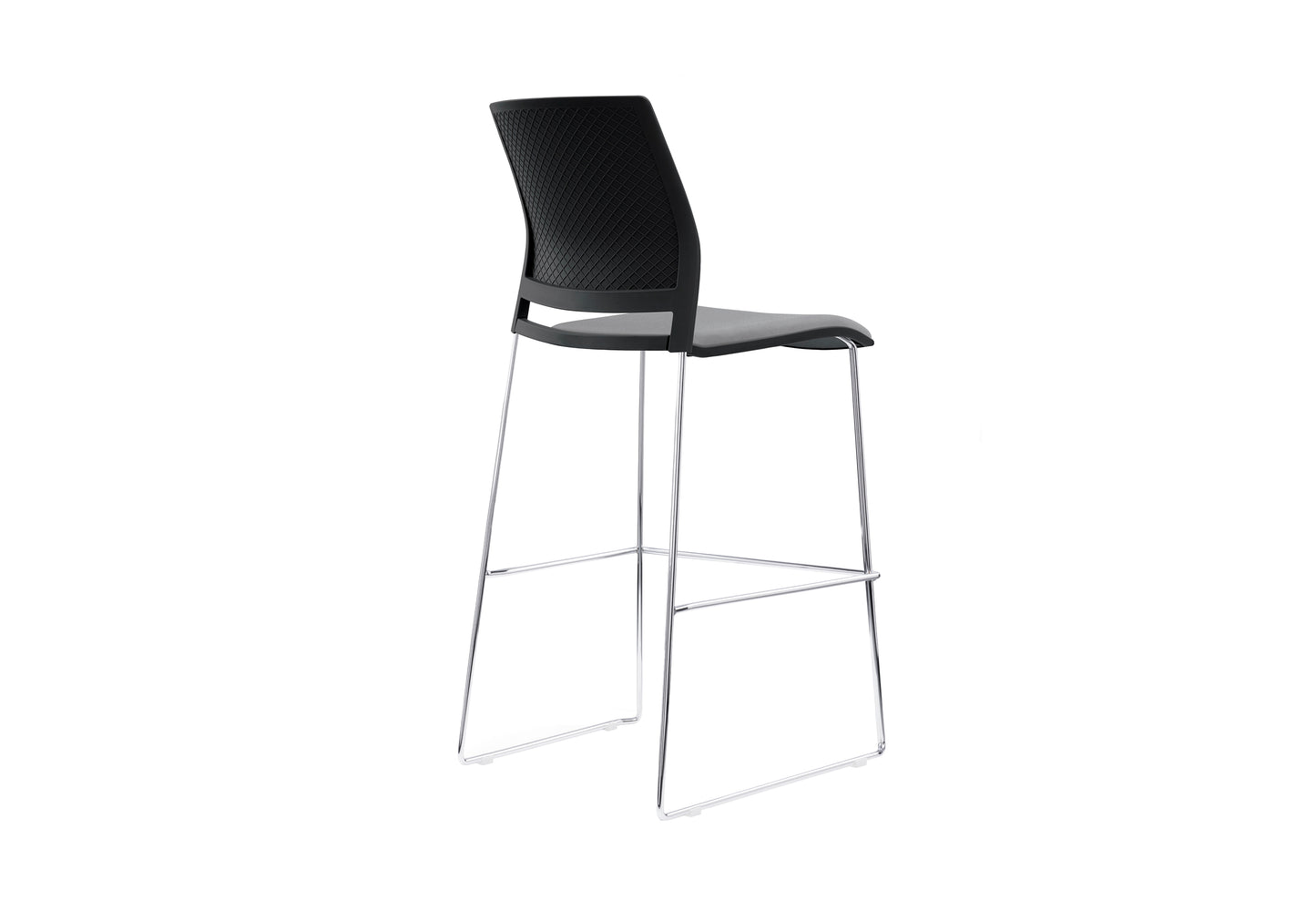 VERSE Stool with Chrome Frame - Black, Grey or White Shells - with Seat Pad