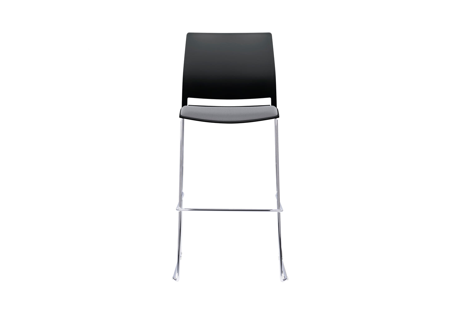 VERSE Stool with Chrome Frame - Black, Grey or White Shells - with Seat Pad
