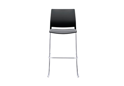 VERSE Stool with Chrome Frame - Black, Grey or White Shells - with Seat Pad