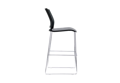 VERSE Stool with Chrome Frame - Black, Grey or White Shells - with Seat Pad