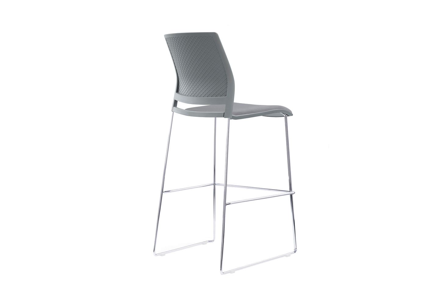 VERSE Stool with Chrome Frame - Black, Grey or White Shells - with Seat Pad