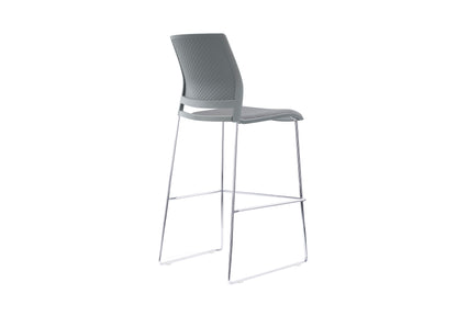 VERSE Stool with Chrome Frame - Black, Grey or White Shells - with Seat Pad